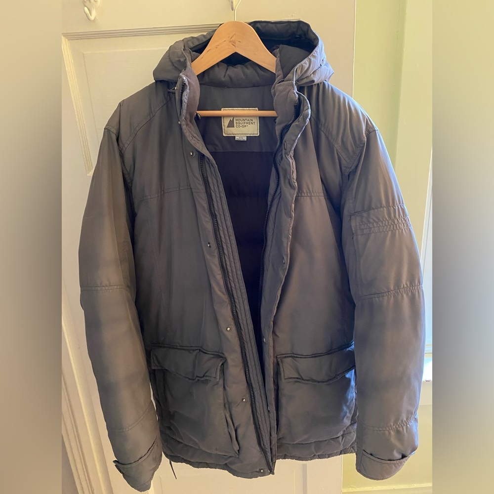 Men's Down MEC Winter Parka Gray Size Medium